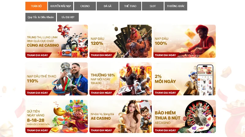 Khuyến Mãi AE888 Có nhiều khuyến mãi cực hot mà nhà cái AE888 cập nhật